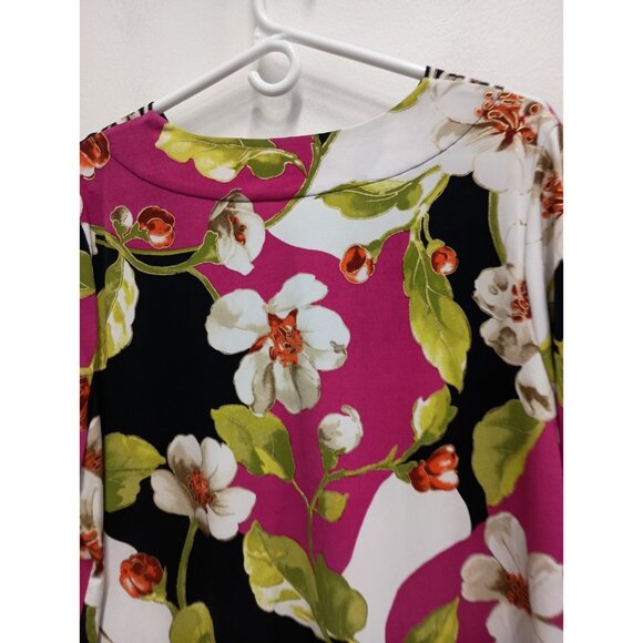 JM Collection Womens Wearable Art BOHO Tunic Top Size 1X Floral Embellished - Picture 8 of 8